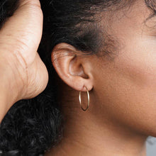 Load image into Gallery viewer, Hapuxt 14K Gold Plated Endless Hoop Earrings Lightweight Thin Gold Hoop Earrings 30mm-70mm