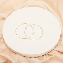 Load image into Gallery viewer, Hapuxt 14K Gold Plated Thin Hoop Earrings for Women Lightweight Wire Gold Hoops 30mm-70mm