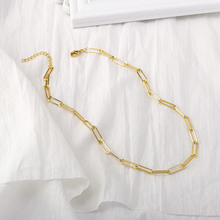 Load image into Gallery viewer, Hapuxt 14K Gold Plated Paperclip Chain Necklaces for Women 16-18inch