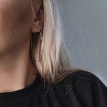 Load image into Gallery viewer, Hapuxt 14K Gold Plated Thin Hoop Earrings for Women Lightweight Wire Gold Hoops 30mm-70mm