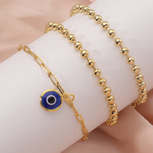 Load image into Gallery viewer, Reoxvo Evil Eye Layered Gold Bracelets for Women