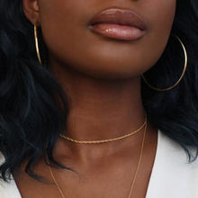 Load image into Gallery viewer, Hapuxt 14K Gold Plated Thin Hoop Earrings for Women Medium Large Gold Hoops 20mm-70mm