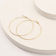 Load image into Gallery viewer, Hapuxt 14K Gold Plated Thin Hoop Earrings for Women Lightweight Wire Gold Hoops 30mm-70mm
