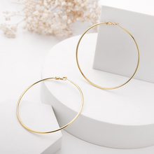 Load image into Gallery viewer, Hapuxt 14K Gold Plated Thin Hoop Earrings for Women Medium Large Gold Hoops 20mm-70mm
