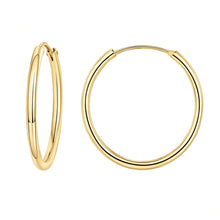 Load image into Gallery viewer, Hapuxt 14K Gold Plated Endless Hoop Earrings Lightweight Thin Gold Hoop Earrings 30mm-70mm
